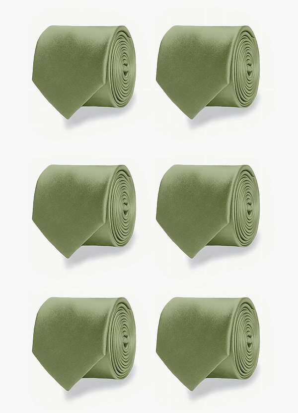 front Matte Satin Matching Groomsmen Tie Set – 6 Pieces