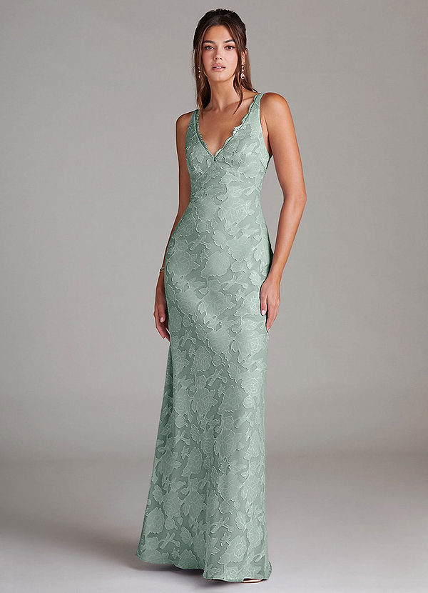 Tianna Bridesmaid Dresses Agave Sheath Lace Floral Burnout Dress image1