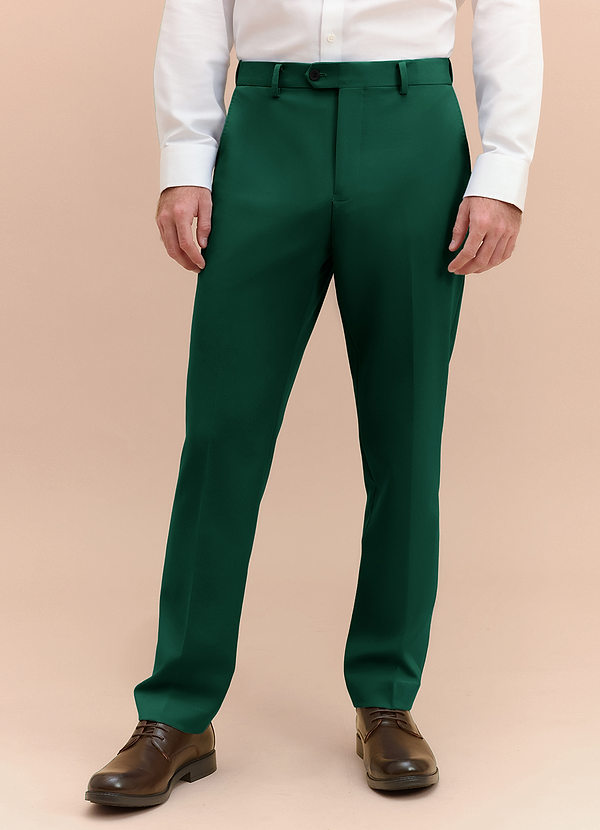 James Emerald Structured Stretch Dress Pants | Classic Long Dress Pants