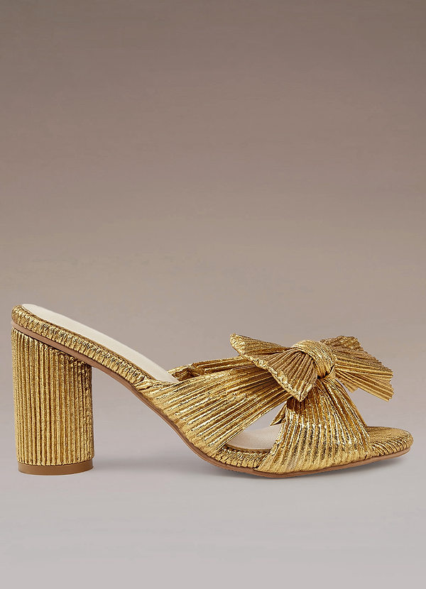 front Gold Knot High Heels Sandals