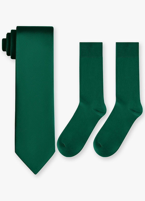 front Matching Matte Satin Wide Tie and Cotton Socks Set