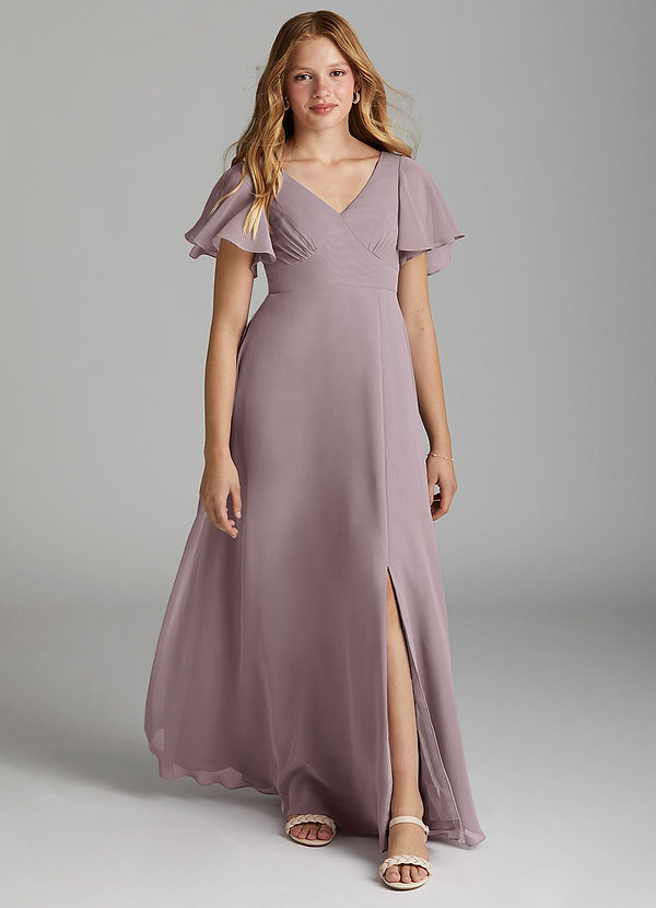 Azazie Kimber Junior Dusk A-Line Pleated Chiffon Dress image1