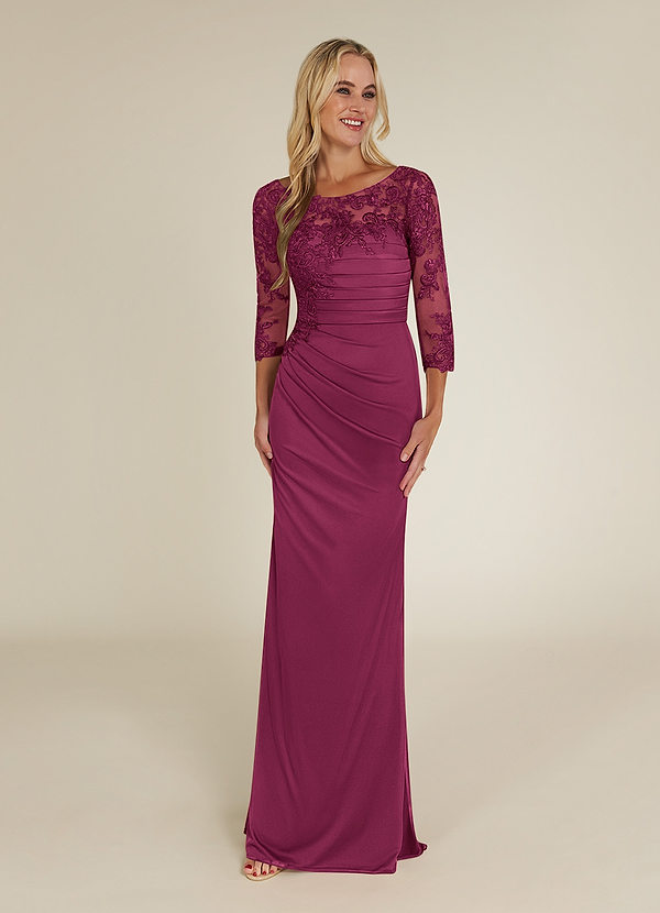 Azazie Alisondra Mother of the Brides Dresses Mulberry Sheath Scoop Lace Lace Dress image1