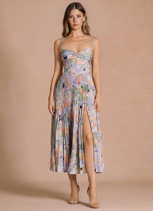 Vesper Purple Green Midi Dress image1