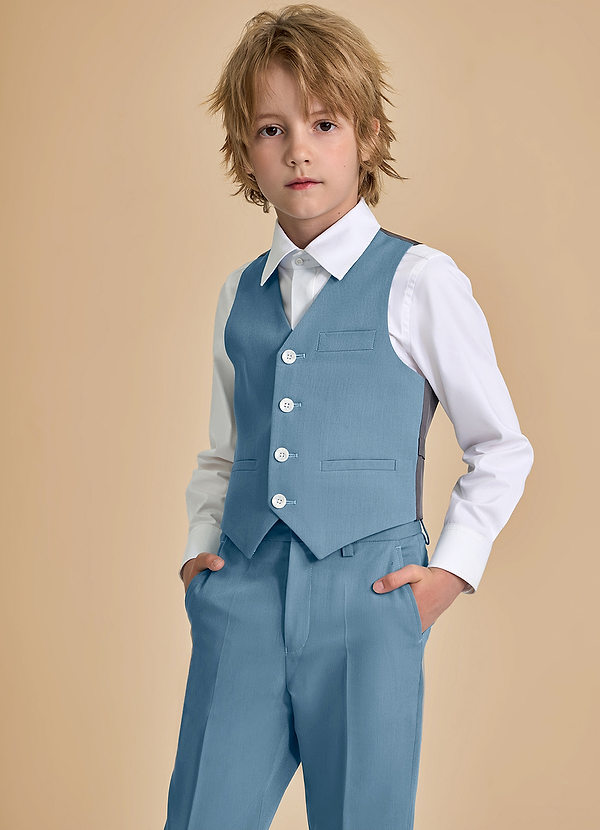 front Oliver Light Blue Boys Vest