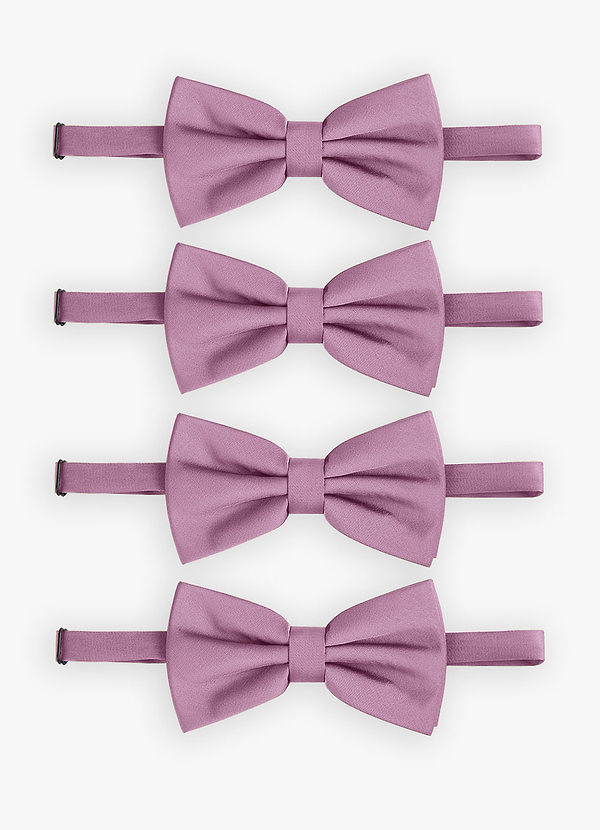front Adjustable Stretch Satin Bow Tie – 4-Piece Set