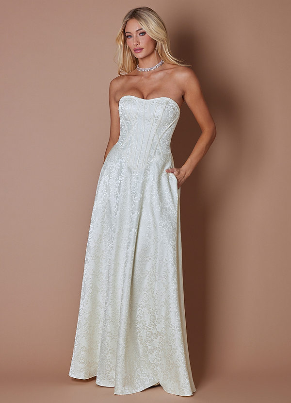 Bibi Antique White Maxi Dress | Azazie