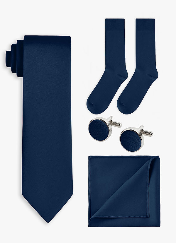 front Matching color 4-Piece Stretch Satin Wide Tie Set