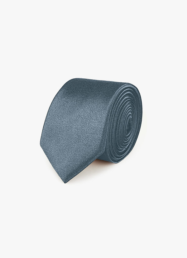 front Metallic Satin Skinny Tie