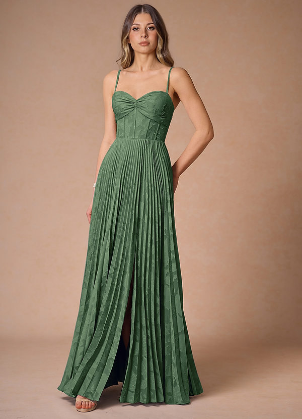 Akiko Eucalyptus Pleated Maxi Dress image1