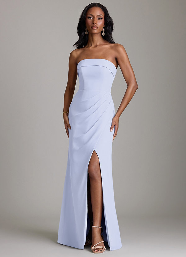 Azazie Aretha Bruidsmeisjes Jurken Jurk van Chiffon met A-Lijn Strapless Lavendel image1