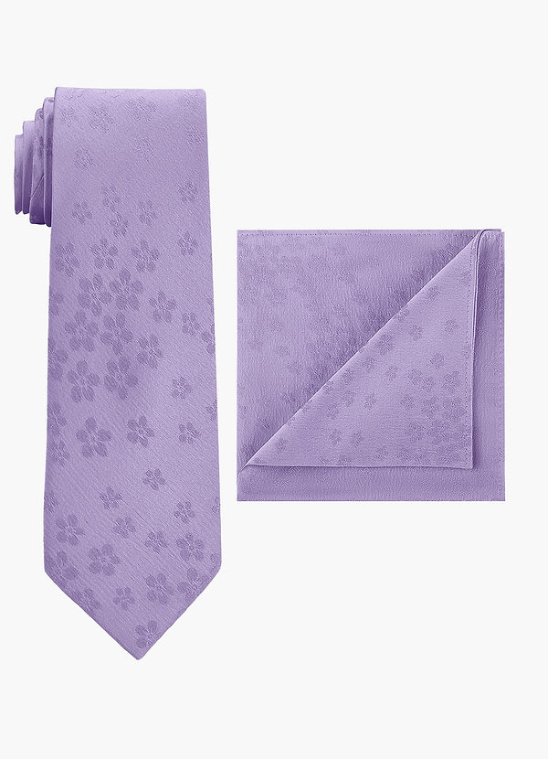 front Conjunto de corbata ancha y pañuelo de bolsillo en jacquard