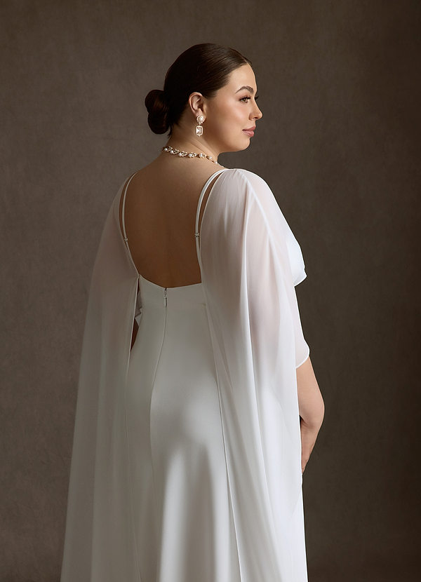 Caity Wedding Dresses Diamond White Fit and Flare Crepe Back Satin Dress image1
