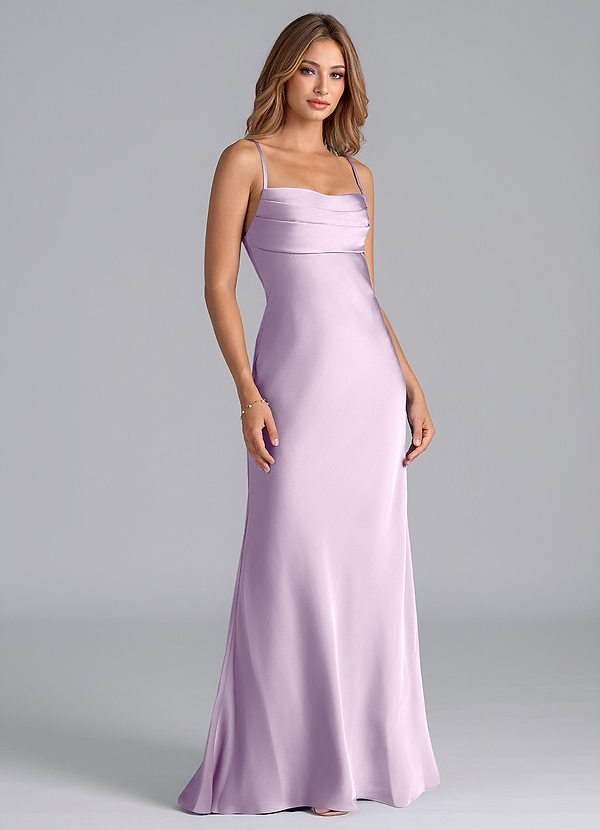 Azazie Seema Brudtärneklänningar Klä av Sjöjungfru i Stretch Satin Korsett Frostad Lila image1