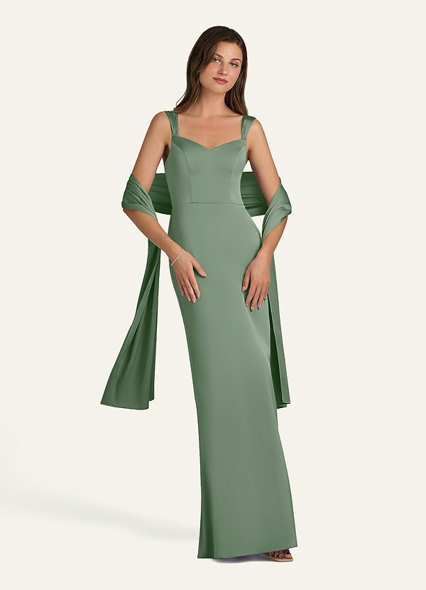 front Azazie Bijpassende Kleur Stretch Satijnen Sjaal