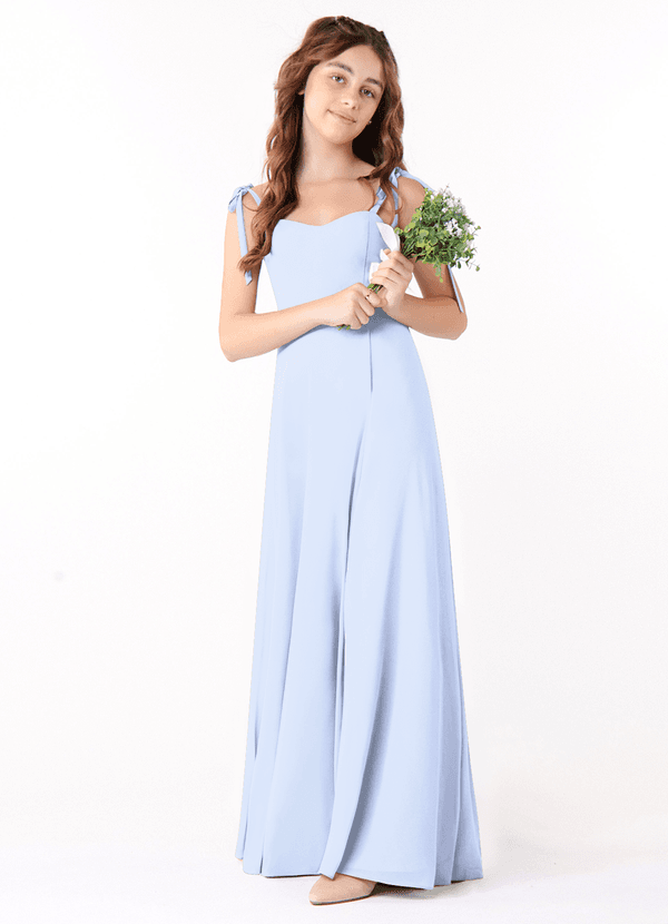 Azazie Rosey Junior Ice A-Line Sweetheart Neckline Chiffon Dress image1