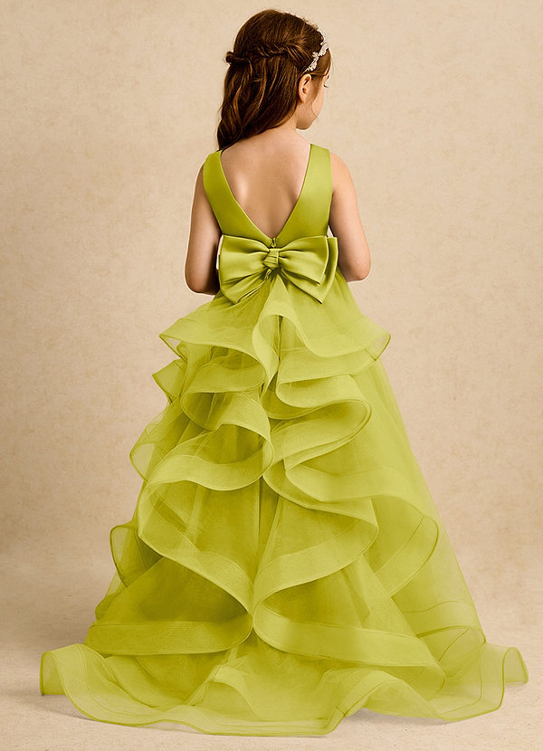 Azazie Lior Robes de cortège enfant Robe Princesse en Tulle Plissée Citronnelle image1