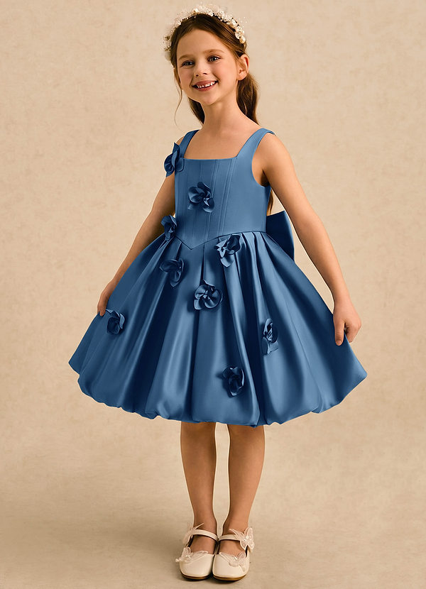 Azazie Lillian Vestidos de arras Vestido Crepúsculo de Satin Mate de Vestido de princesa con Plisado image1
