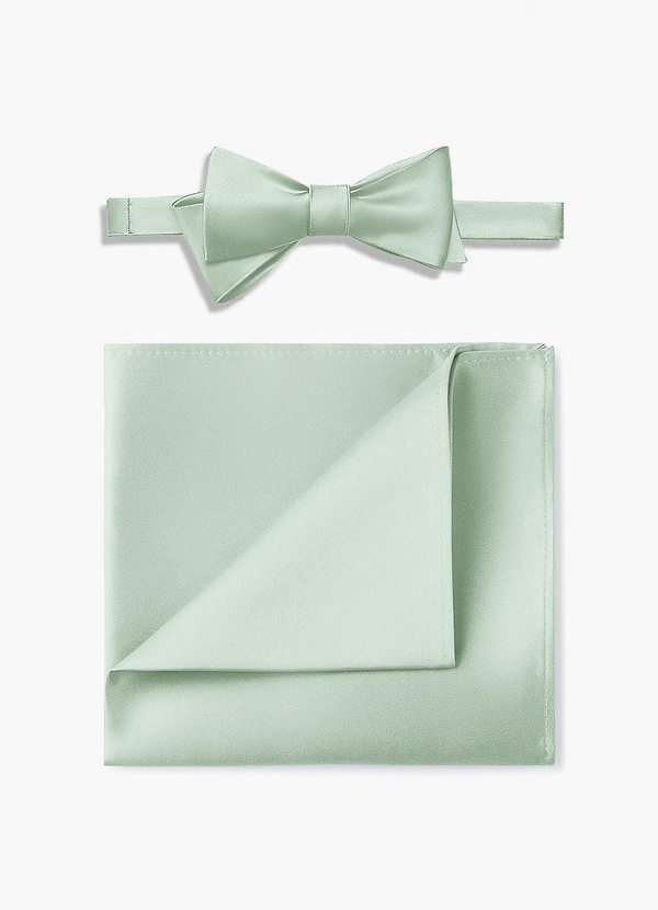 front Ensemble nœud papillon et pochette en satin mat