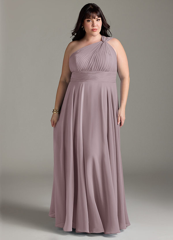 Azazie Charlize Brautjungfernkleider A-Linie One-Shoulder Chiffon Kleid Dämmerung image1