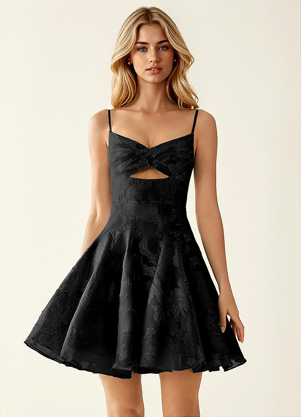 Stamsia Black Jacquard Ball Gowns Mini Dress image1