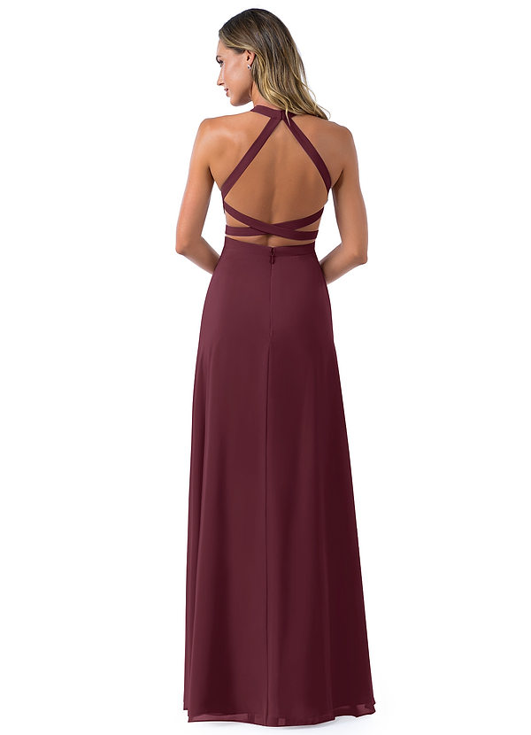 Azazie Clarice Bridesmaid Dresses A-Line High Neck Chiffon Floor-Length Dress image2