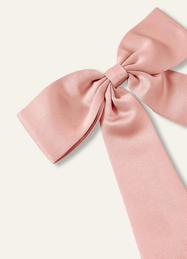 front Matching Color Satin Bow Hair Clip
