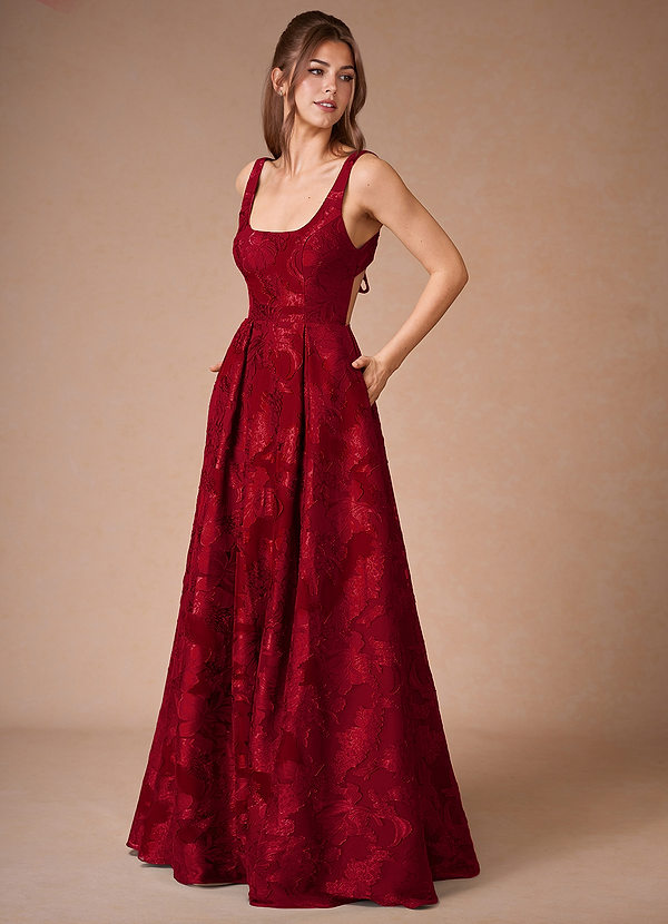 Althea Ruby Red Tie-Back Maxi Dress image1