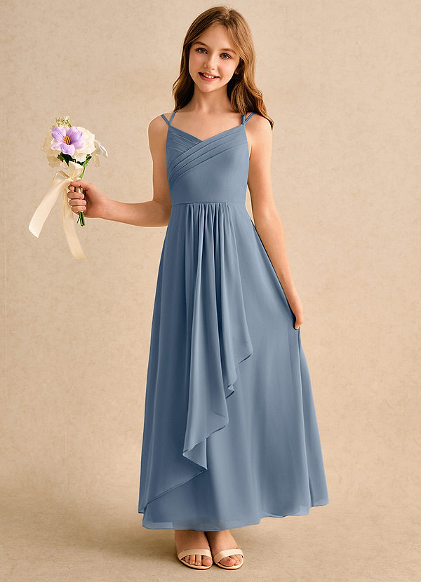 Azazie Zaida Girls Formal Blommflicksklänningar Klänning A-Line i Chiffong Plisserad image1