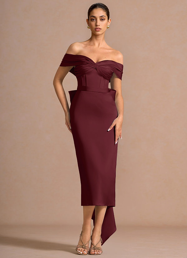 Andrea Wine Midi Dress image1