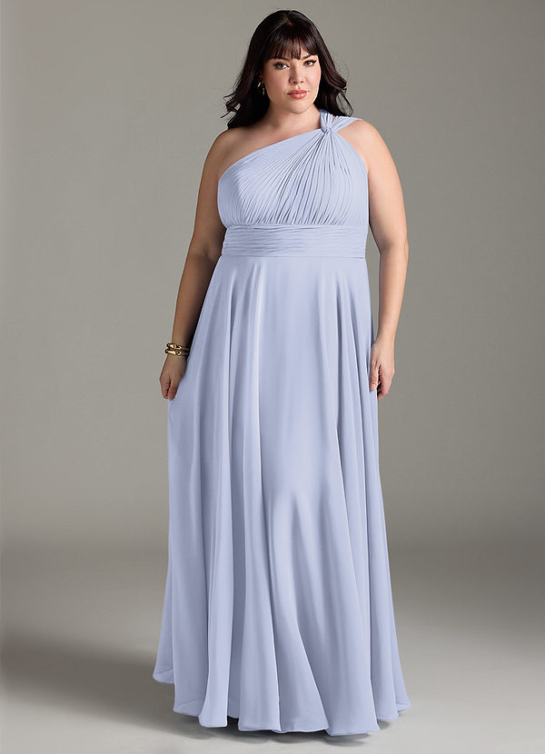 Azazie Charlize Bridesmaid Dresses Lavender A-Line One Shoulder Chiffon Dress image1