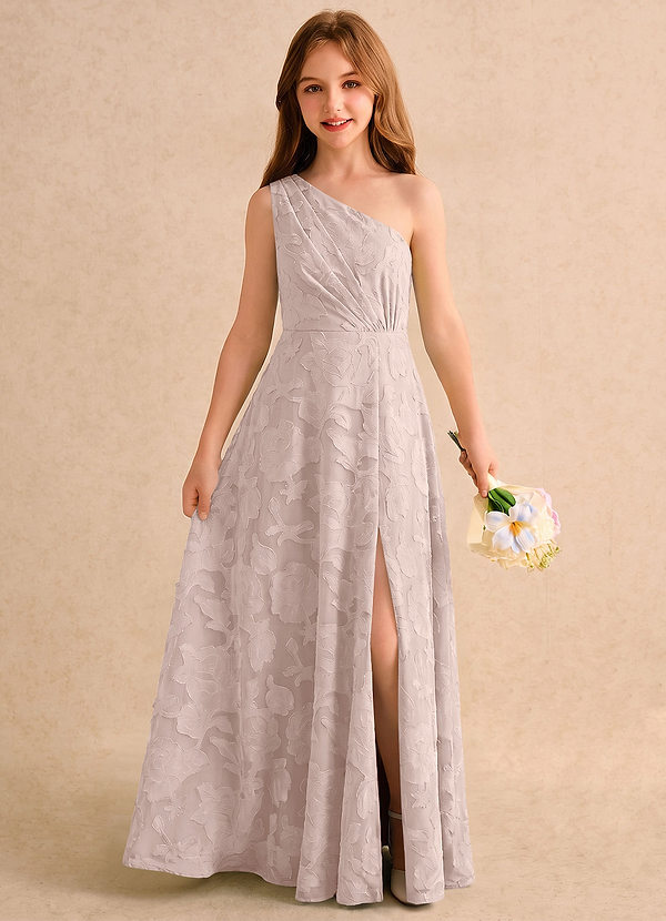 Azazie Pudles Girls Formal Sukienki dla Dziewczynki Sypiącej Kwiaty Litera A Na jedno ramię Kwiatowe wypalenie Do podłogi Sukienka image1