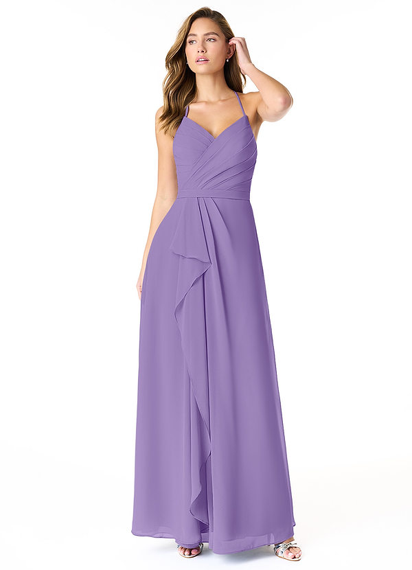 Azazie Dawn Bridesmaid Dresses Tahiti A-Line Pleated Chiffon Dress image1