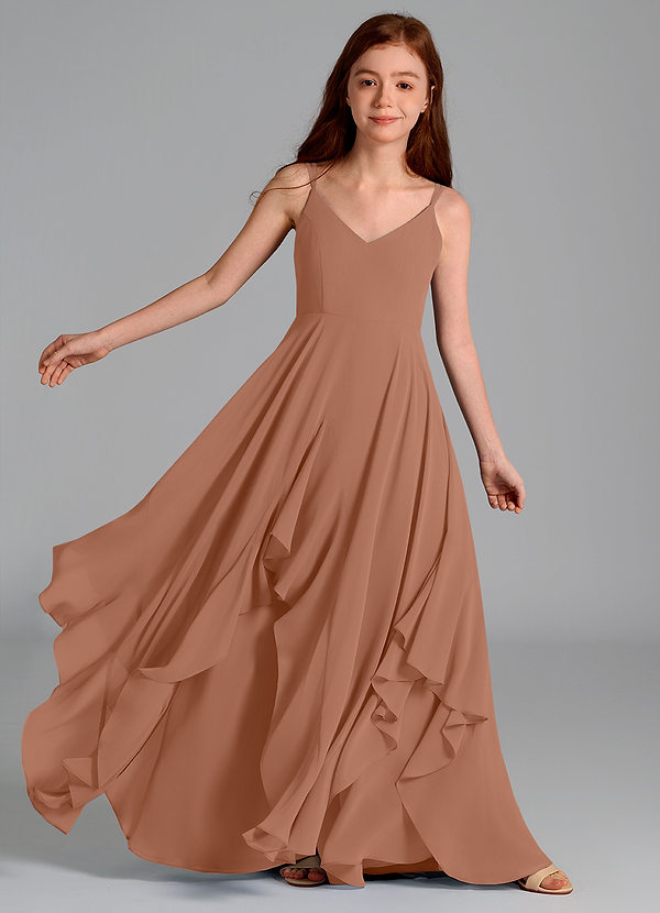 Azazie Karan Junior Bronzer A-Line Chiffon Dress image1