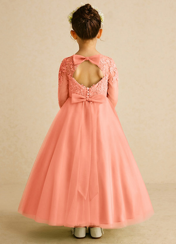 Azazie Precious Flower Girl Dresses Sunset A-Line Lace Tulle Dress image1