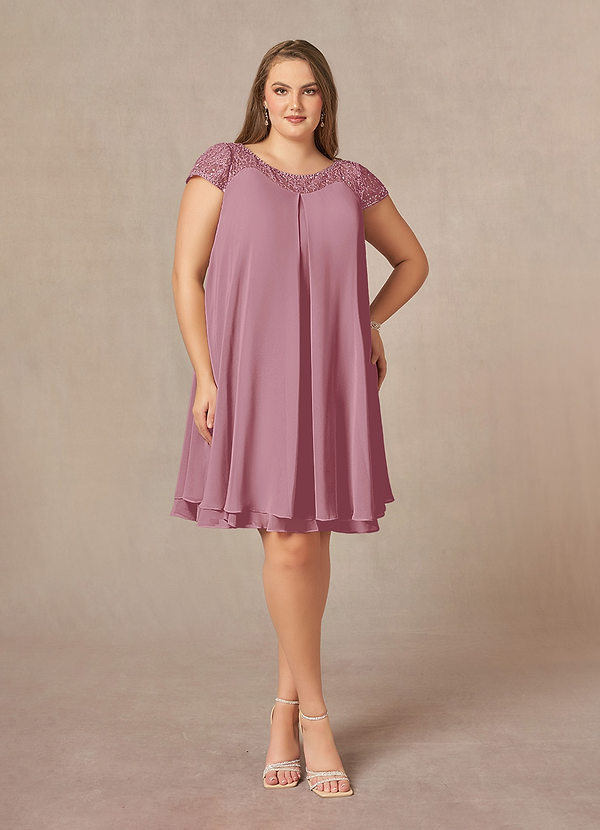 Azazie Tess Mother of the Brides Dresses Vintage Mauve Empire Sequins Chiffon Dress image1