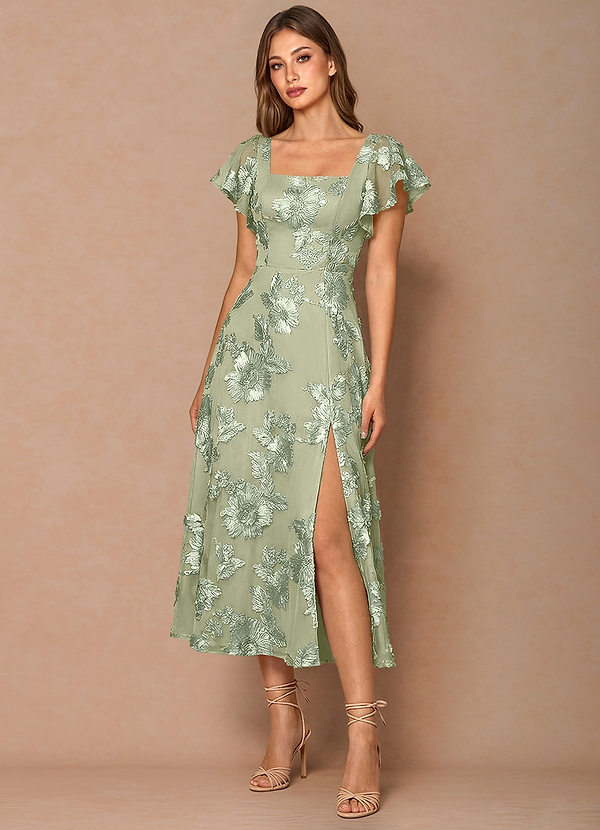 Talia Light Green Midi Dress image1