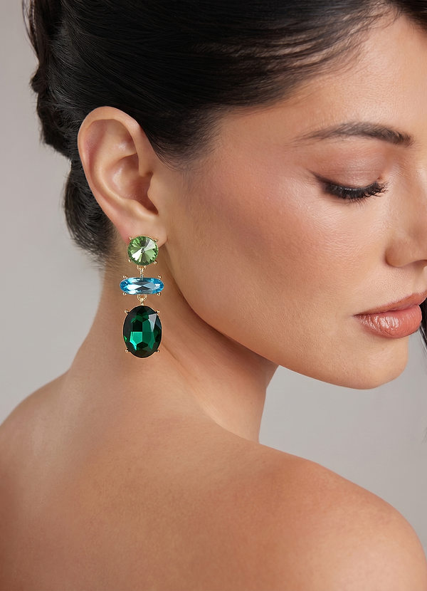 front Statement Crystal Drop Earrings