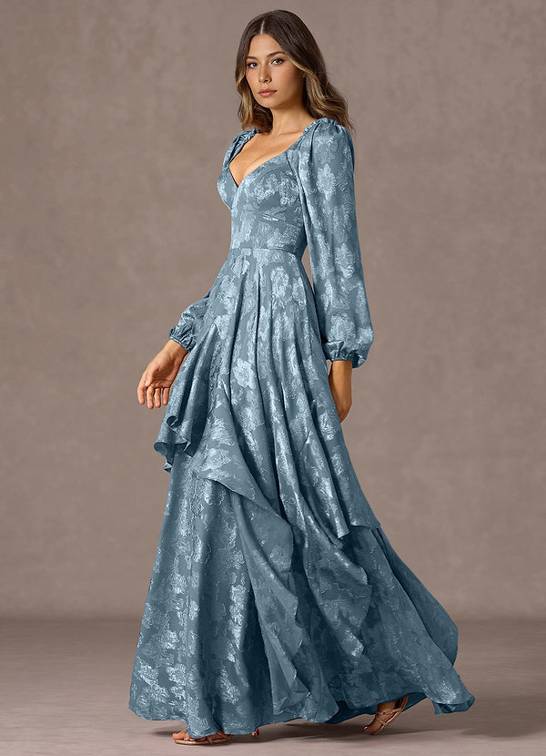 Vestido Azul Polvoriento Largo Milena image1