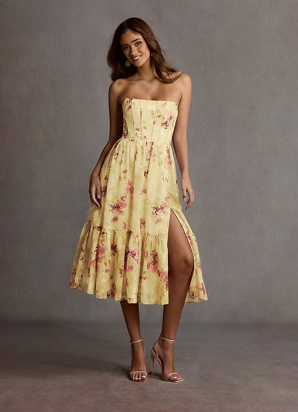 Gigi Light Yellow Midi Dress image1
