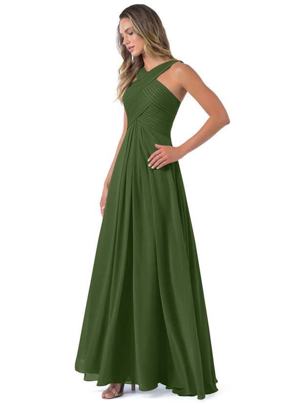 moss green chiffon dress