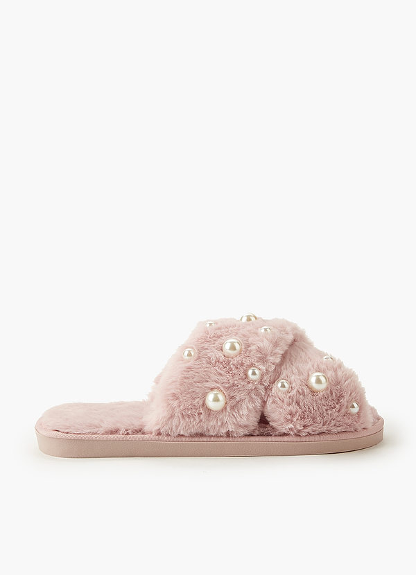 Perlenflauschige Hausschuhe front