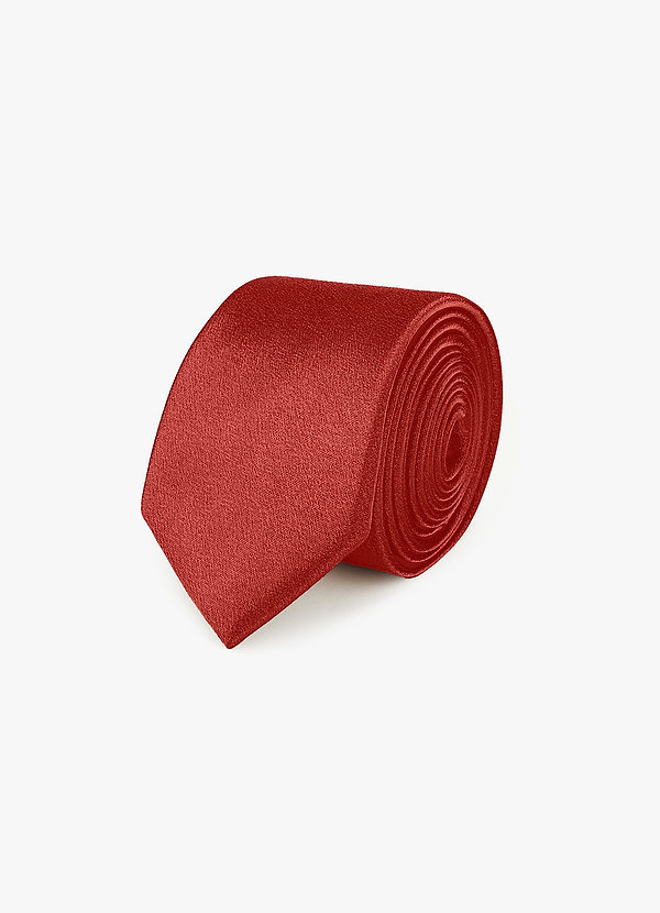 front Metallic Satin Skinny Tie