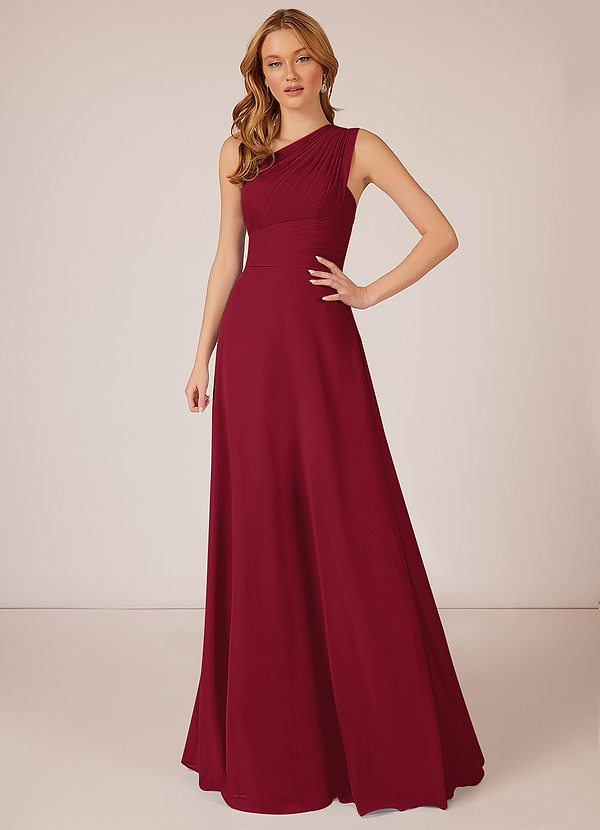 Burgundy Azazie Ashley Bridesmaid Dresses | Azazie