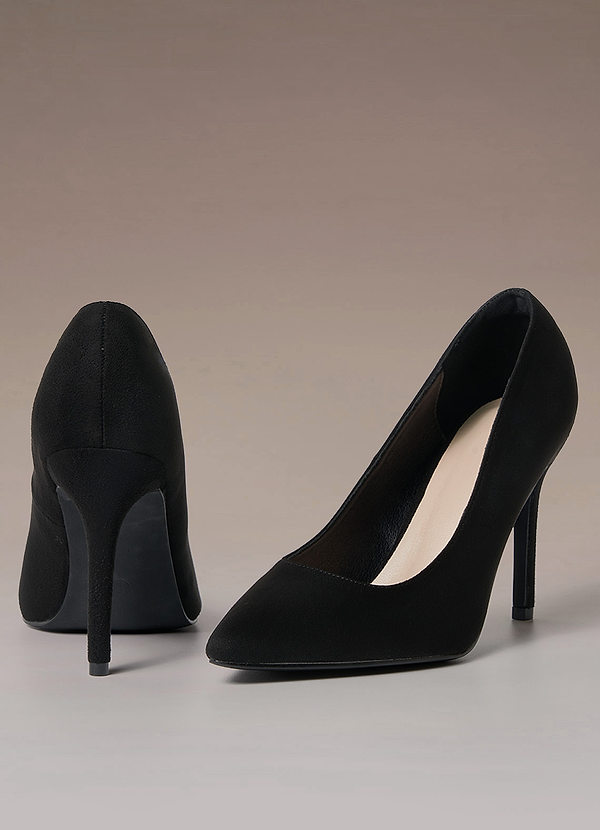 back Suede Pointed-Toe Pumps