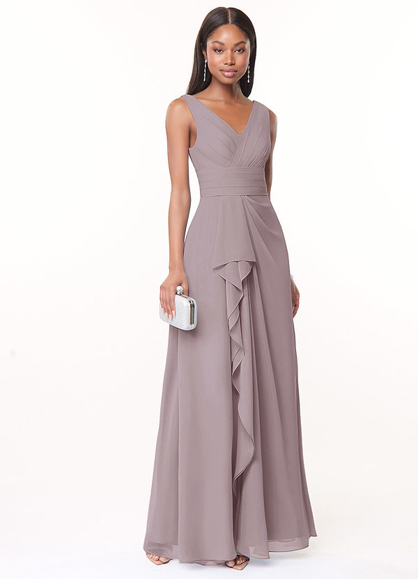 Azazie Julianna Bridesmaid Dresses Dusk A-Line Chiffon Dress image1