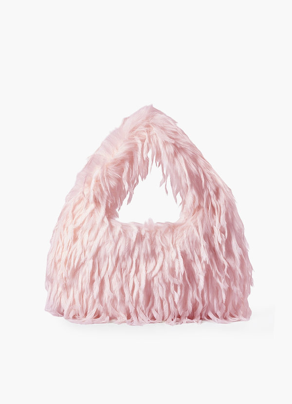 front Sac à main en fausses plumes