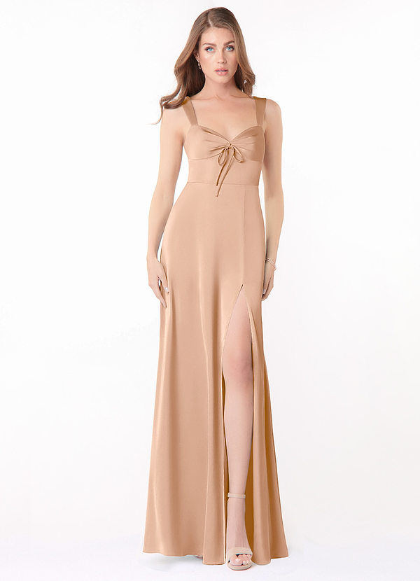 Azazie Alexia Bridesmaid Dresses A-Line Sweetheart Neckline Stretch Satin Floor-Length Dress image1