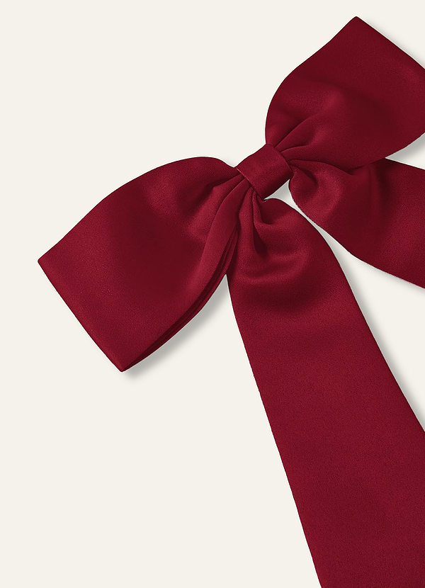 front 매칭 컬러 새틴 리본 헤어 클립