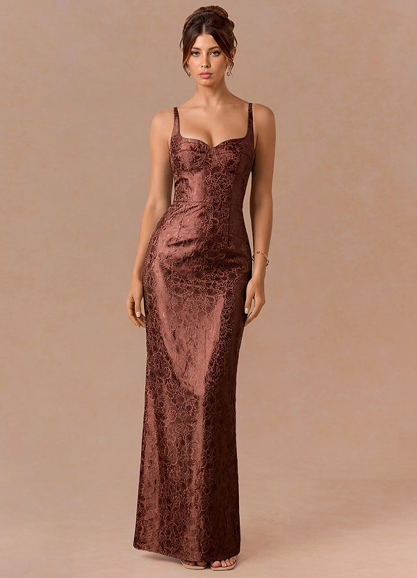 Ginevieve Brick Red Maxi Dress image1